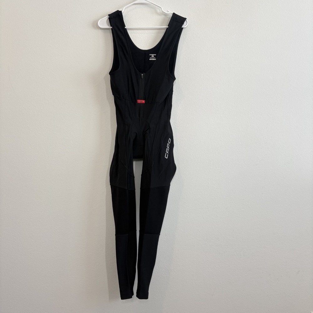 Capo Cycling Bib Mens Medium Fleece Lined Tights Black Winter Thermal Padded